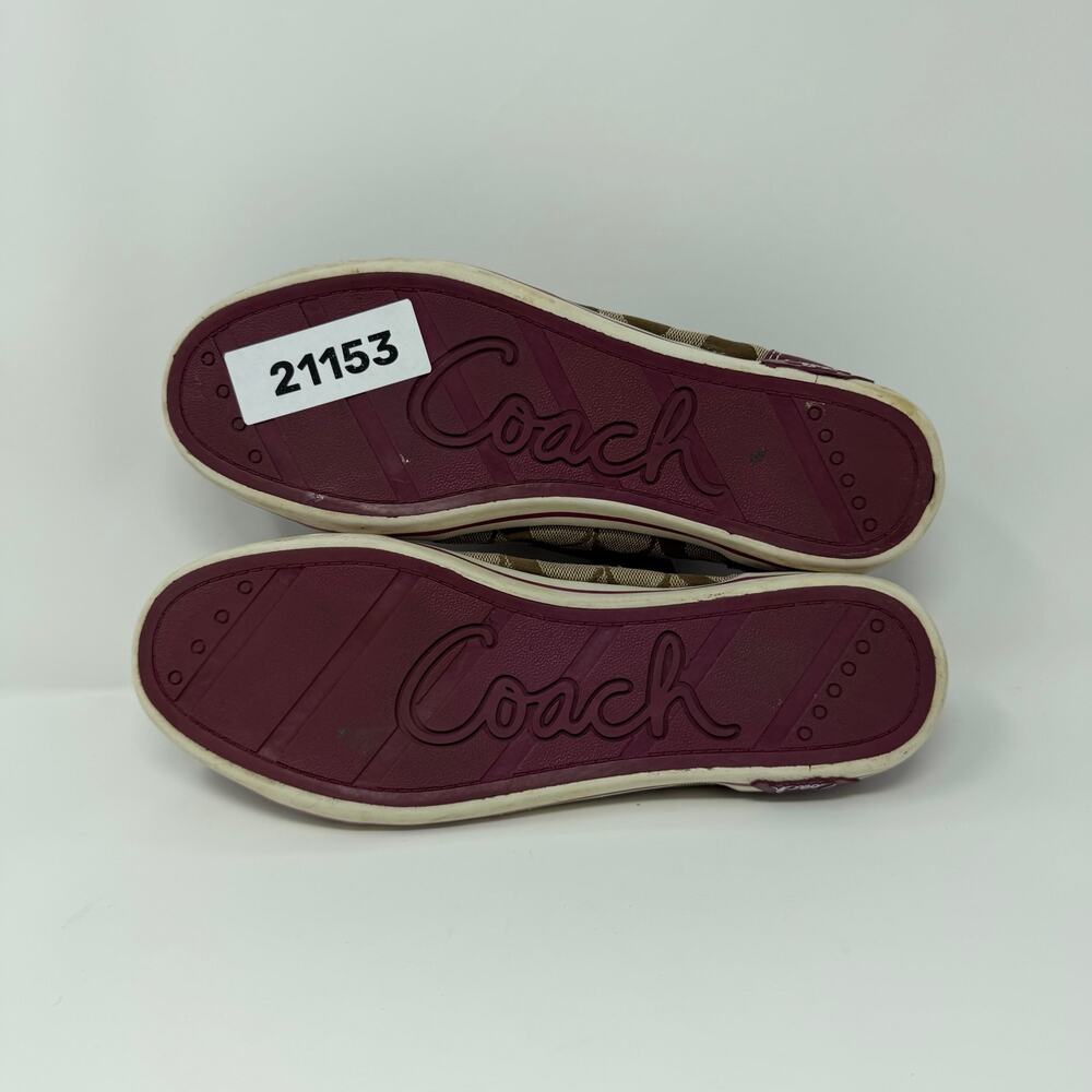 Coach Signature Canvas Leather Sneakers Purple Size 8 - Picture 7 of 8